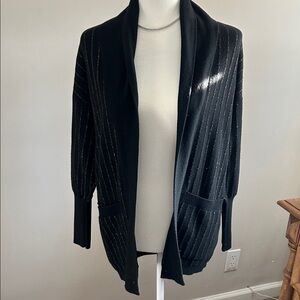 Sundays Elegant Black Cardigan with Gold Accents